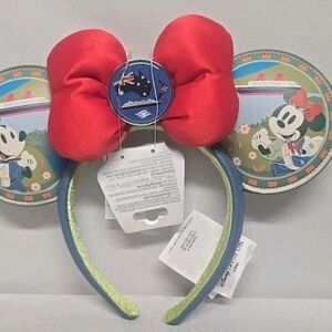 Disney Vibrant Red and Blue Minnie Mouse Headband